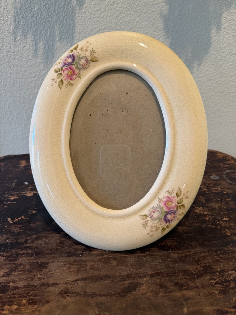 Cream Oval Floral Ceramic Picture Frame